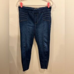 Liverpool Dark Wash Pull-on-Moto Jeans Size 10